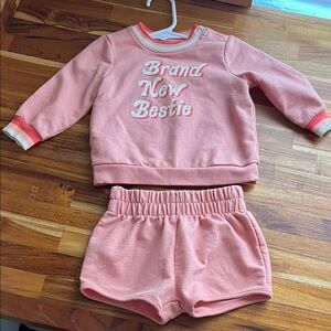 Pink Toddler Sweatshirt and Shorts Set